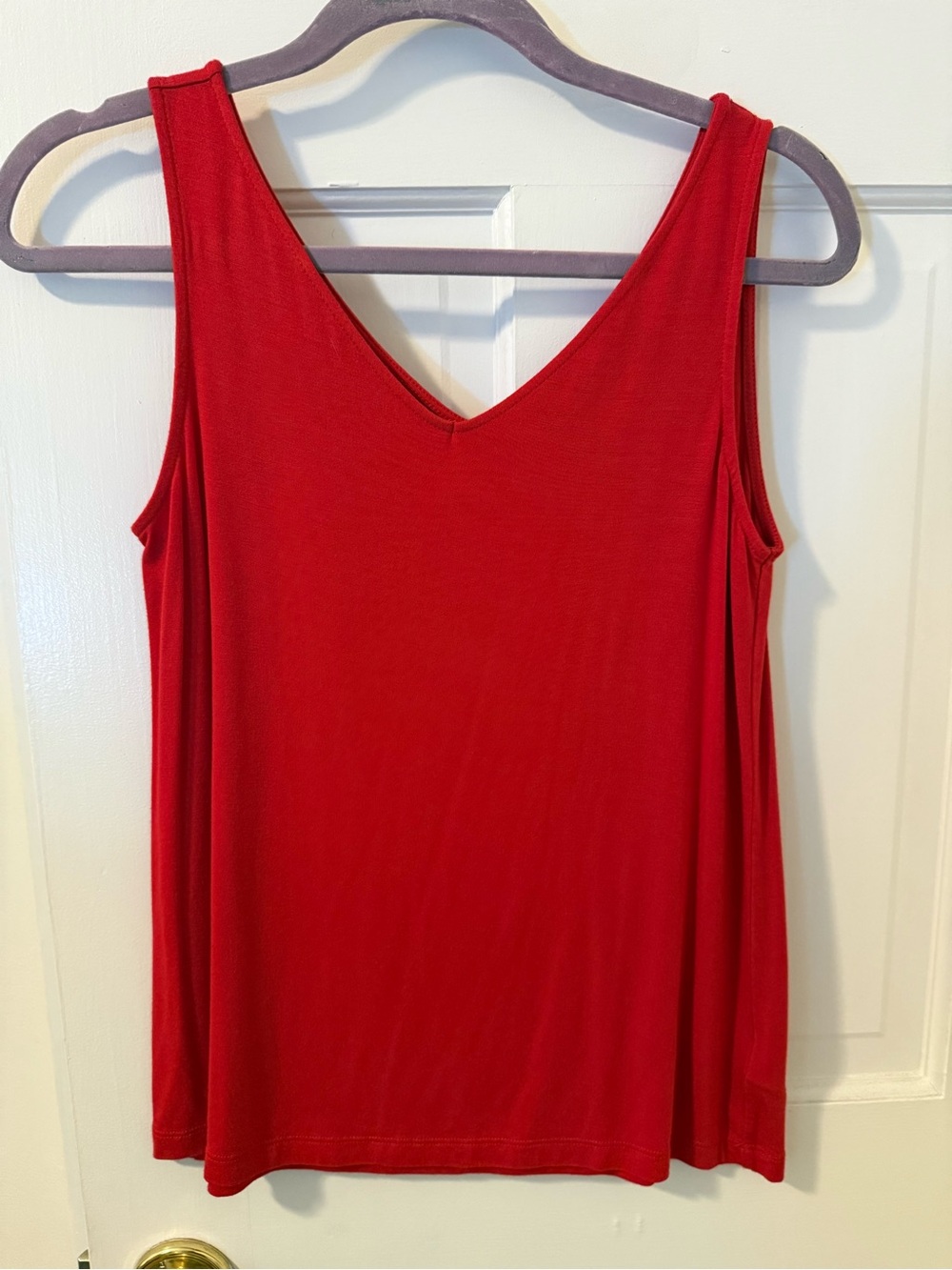 Willi Smith Red V-Neck Sleeveless Tank Top